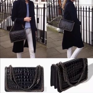 zara croc chain bag